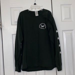 hunters for the hungry dark green long sleeve tee
